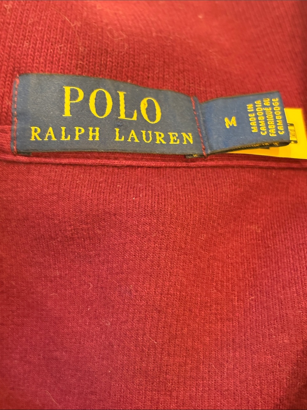 Like New, Ralph Lauren, Estate-Rib Quarter-Zip Pullover, Classic Wine, Size Med - Picture 5 of 11